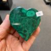 Malachite heart shaped box