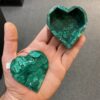 Malachite heart shaped box