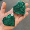 Malachite heart shaped box