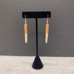 Brown knife earrings